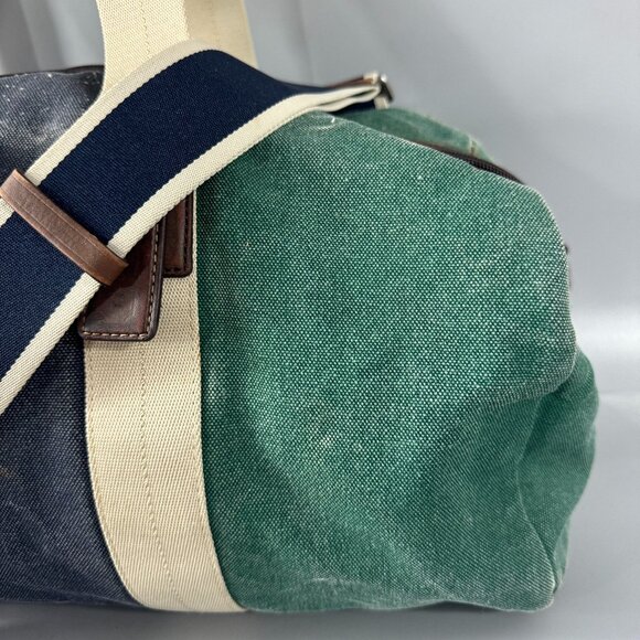 COACH F93234 HERITAGE WEB CANVAS PIECED STRIPE ROLL DUFFLE - Picture 3 of 13